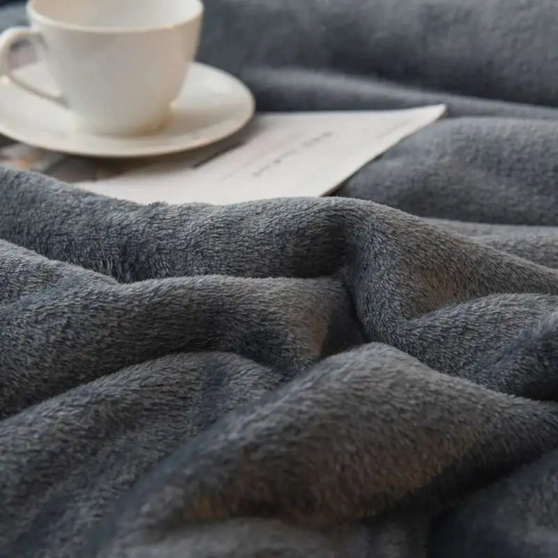 Double Sided Wool Throw Blanket