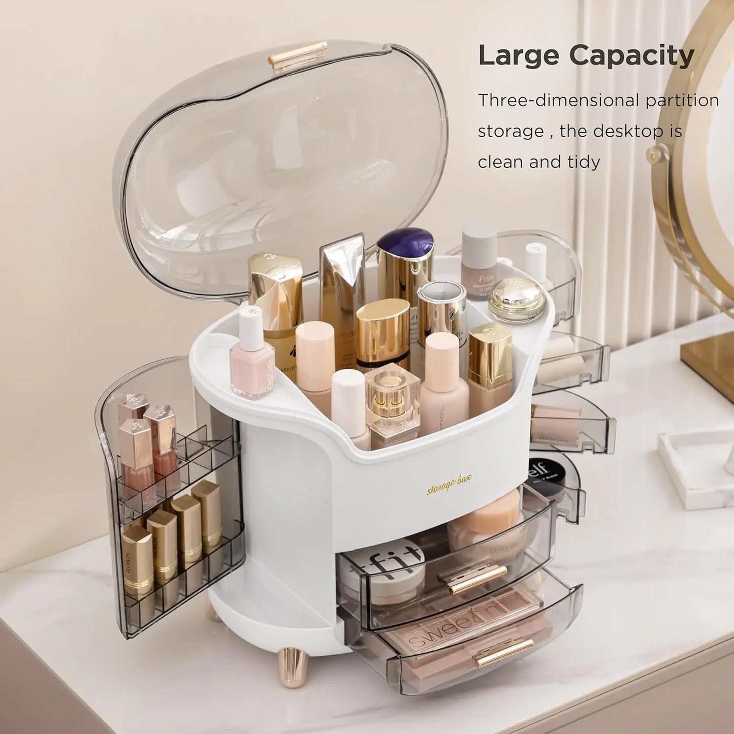Cosmetics Storage Box Makeup Display Shelf Desktop Dressing Table Jewelry Organizer Box Bathroom Lipstick Skin Care Product Rack