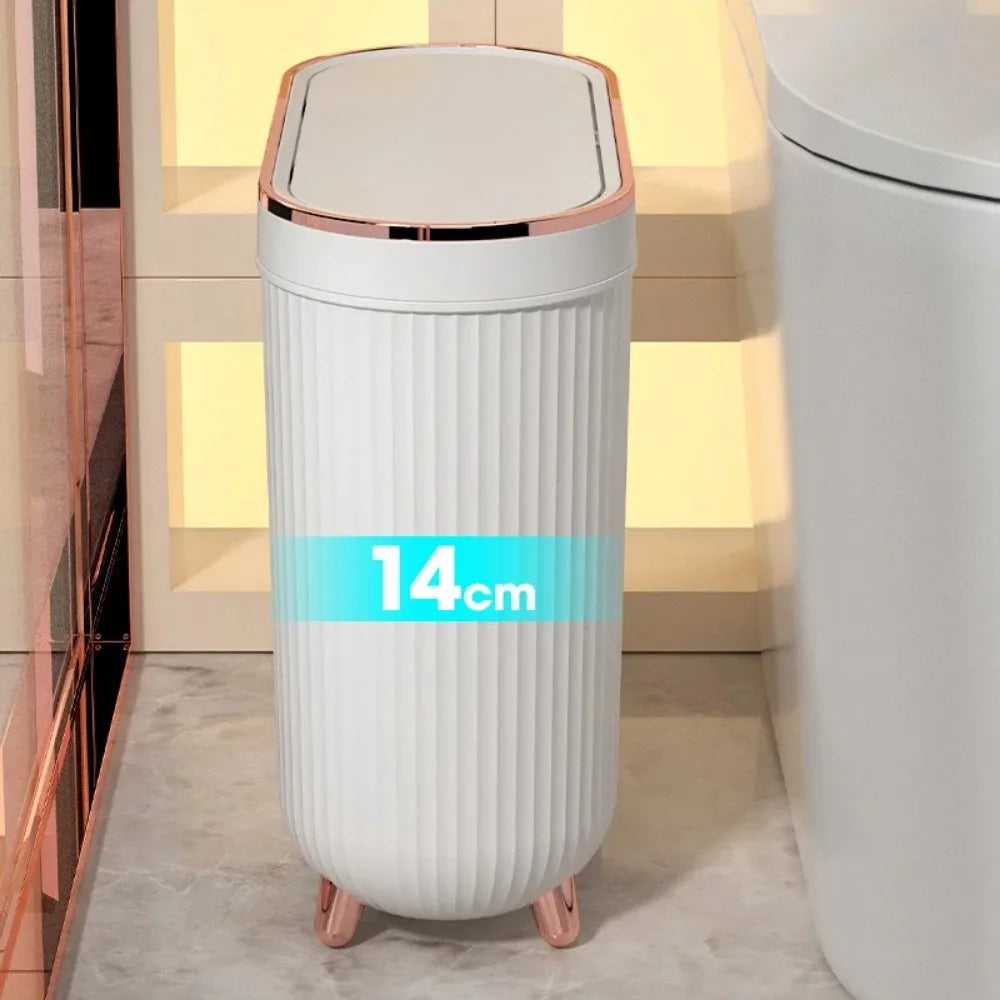 12L Luxury Bathroom Trash Can for Kitchen with Lid Dustbin Waterproof Trash Bin Wastebasket Large Capacity Garbage Bin