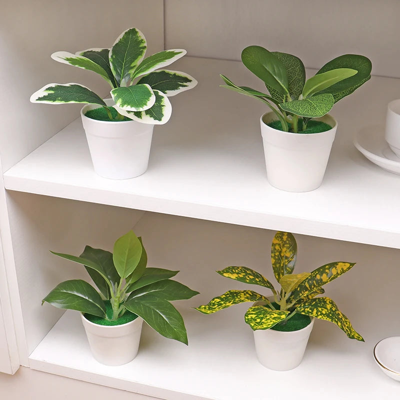 Green Artificial Tree Pot Bonsai Grass Plants