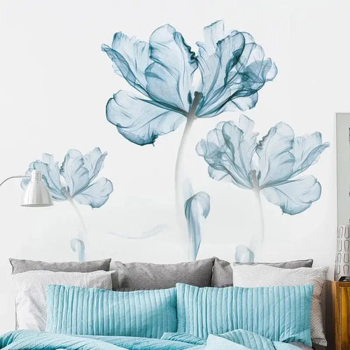 Creative Art Nordic Blue Flower Wall