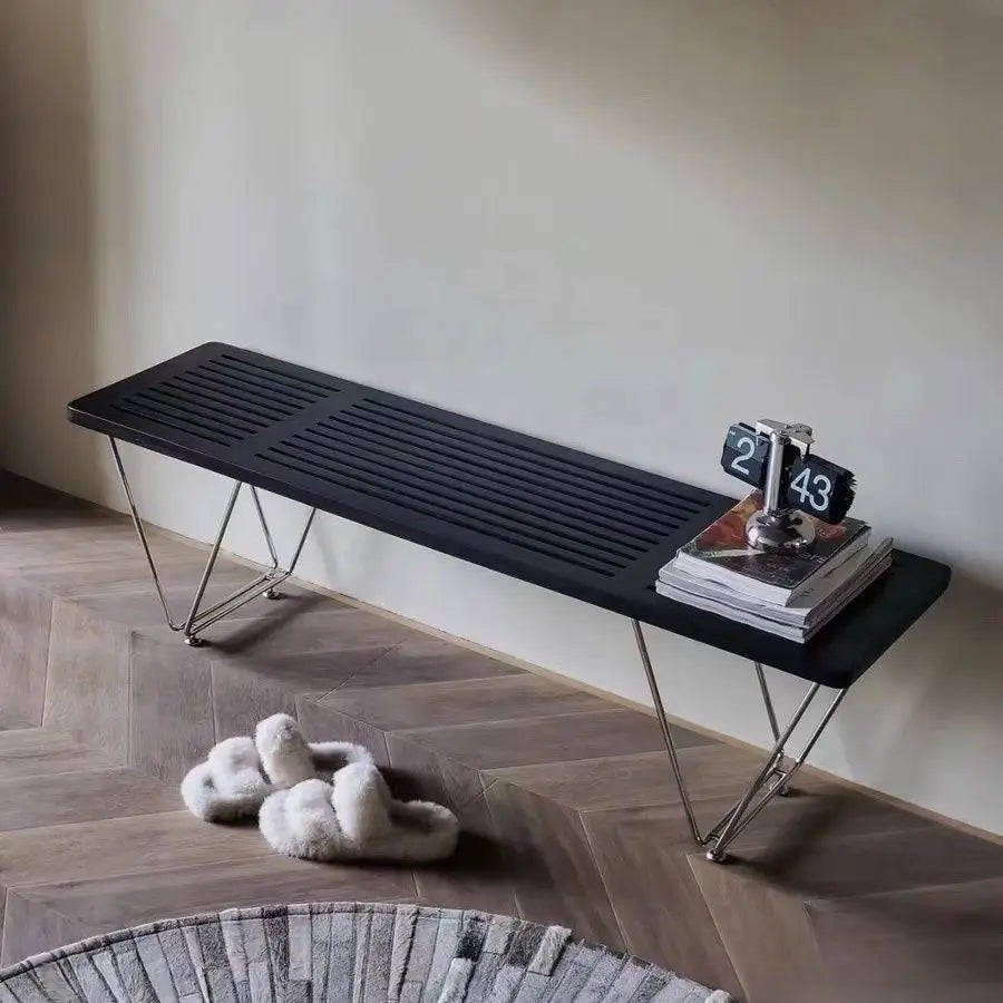 Scandinavian Solid Wood Bench Vintage