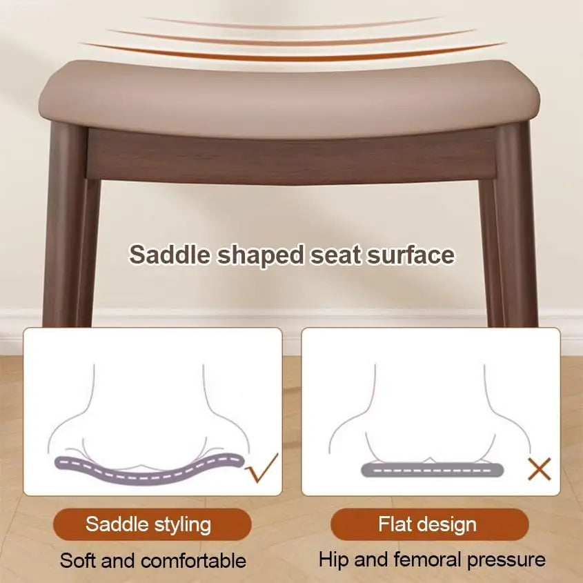 Foot Stool, Saddle Cushion Vanity Stool, Modern Concave Ottoman with Upholstered Seat for Entryway, Bedroom, Patio, Living Room.