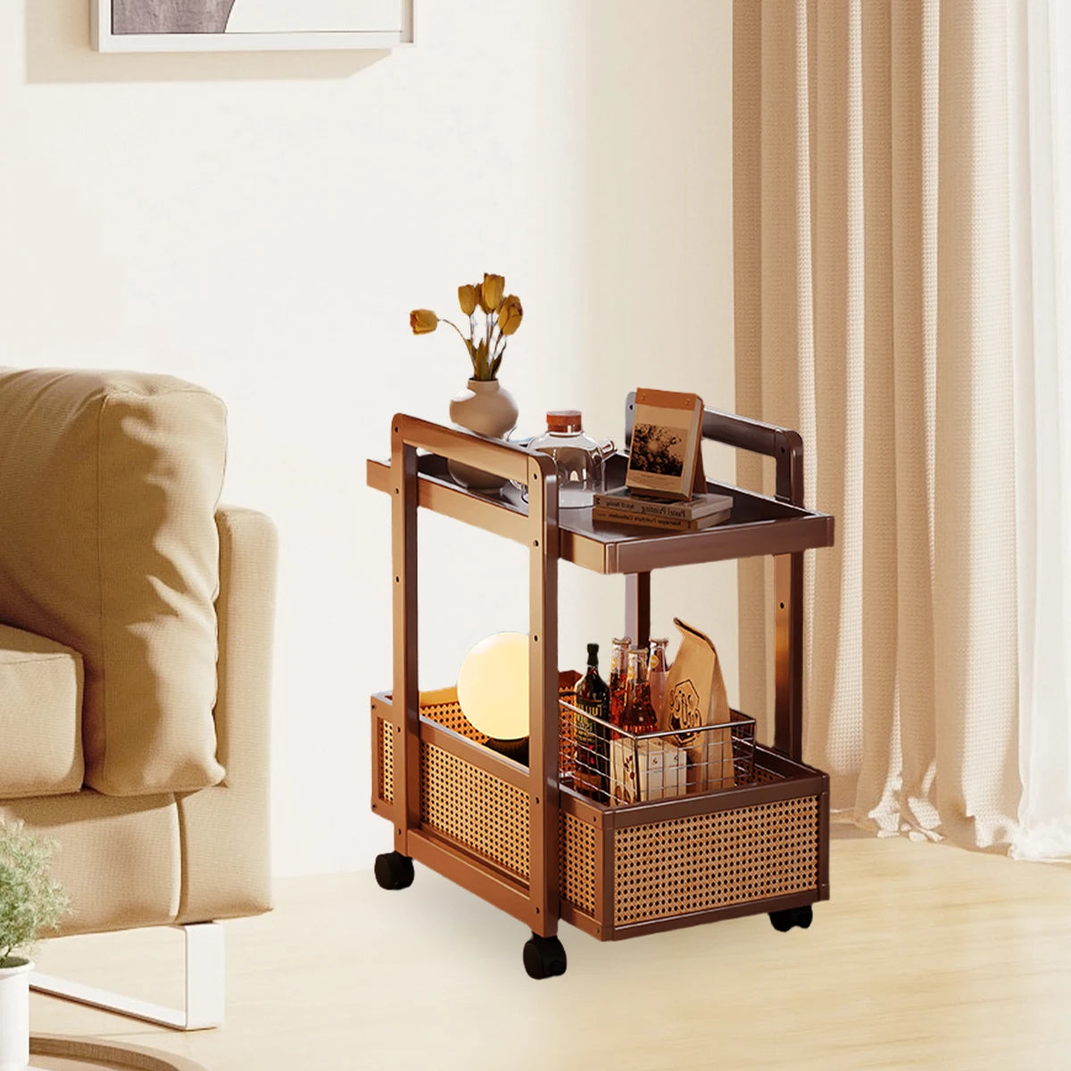 Modern Brown Coffee Table with Storage