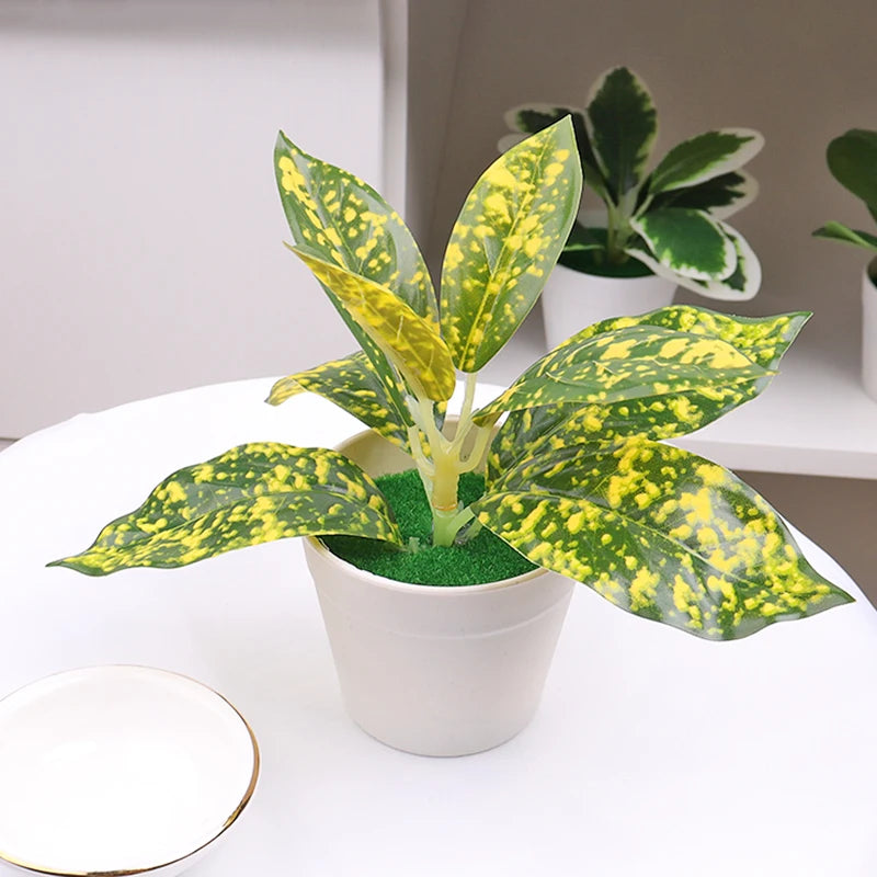 Green Artificial Tree Pot Bonsai Grass Plants