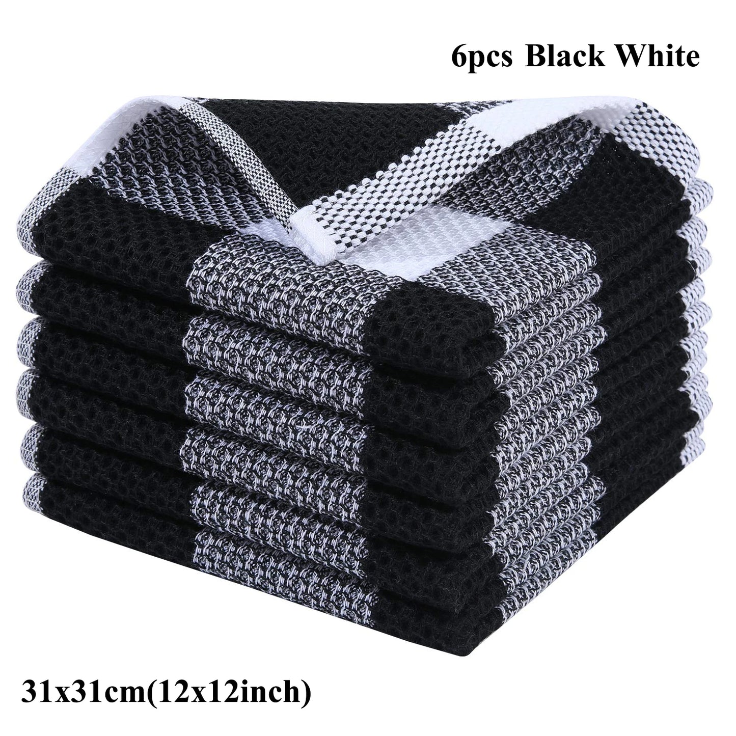 Olanly 100% Cotton Dishcloth For Kitchen Towel Home Ultra Soft Absorbent Dish Cloth Reusable Clean Tool Microfiber Kitchen Towel