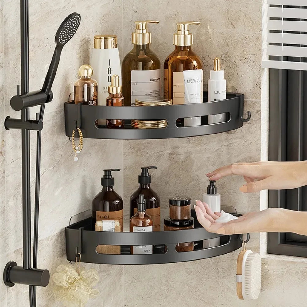 No Drill 1/3 PCS Bathroom Shelf, Storage Organizer Shower Caddy, Strong Adhesive Wall Corner Organizer for Shampoo Towel Storage