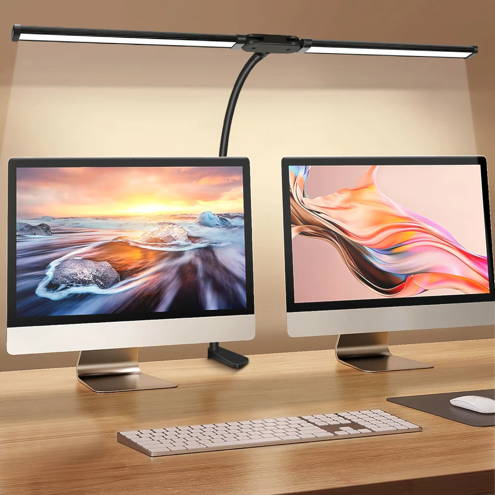 Double Head LED Clip Desk Lamp