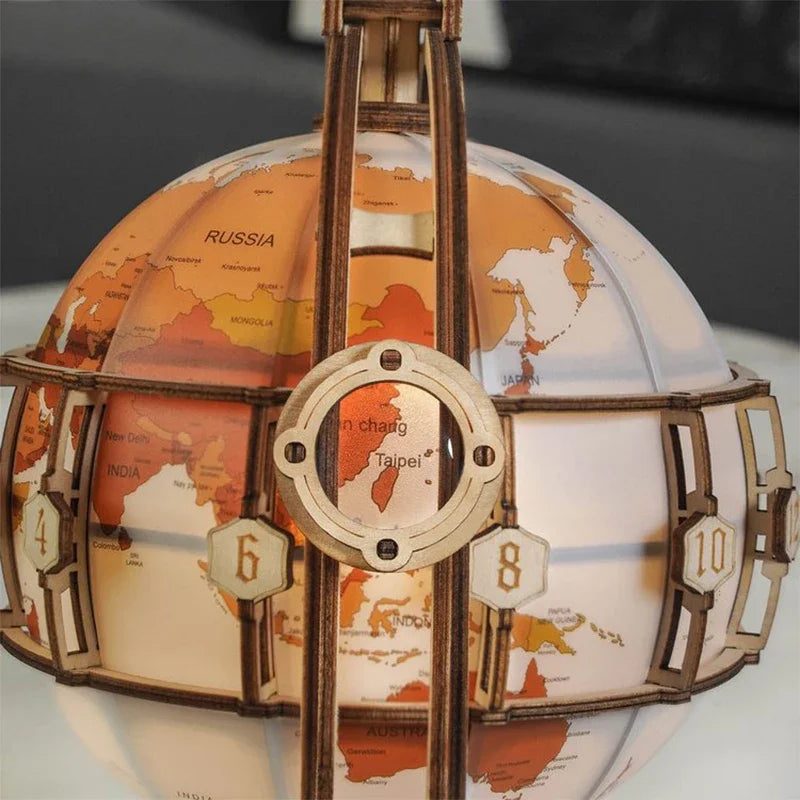 Wooden Globe Lamp 3D