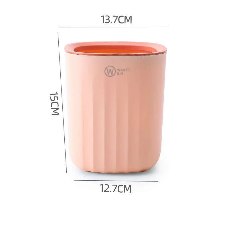 Desktop Trash Can Plastic Dustbin Office Table Cute Storage Bucket Waste Bin Basket Countertop Durable Rubbish Bin for Kitchen