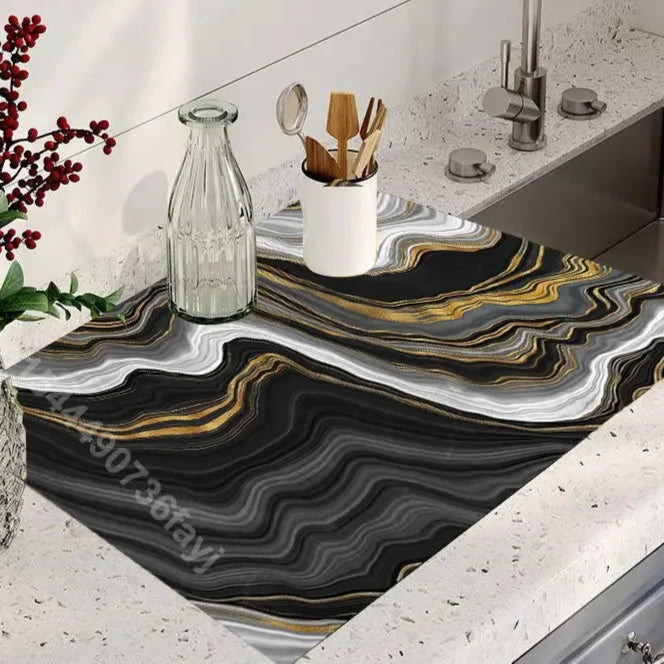 Absorbent Tableware Dish Drying Mat Kitchen