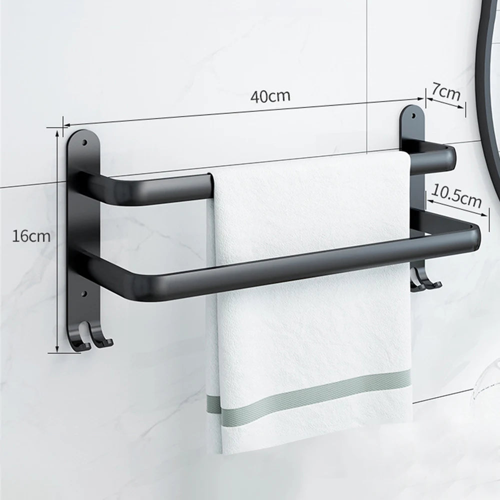 Bathroom Towel Rack 3 Layers No Drill Towel Holder Shower Rack Aluminum alloy Storage Shelf  Bathroom Accessories