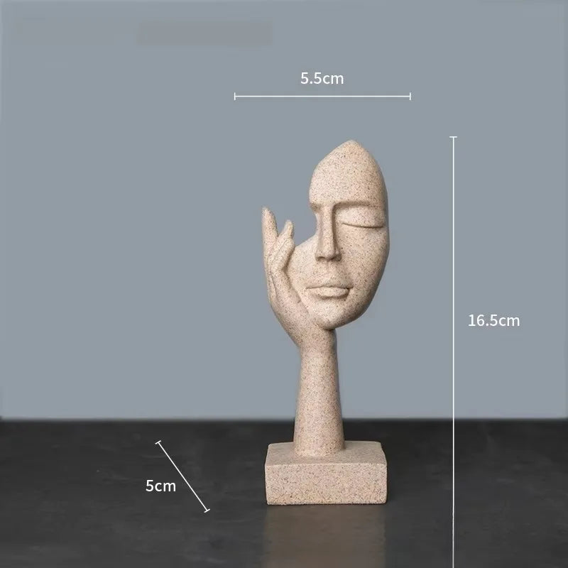 Resin Abstract Mask Statues