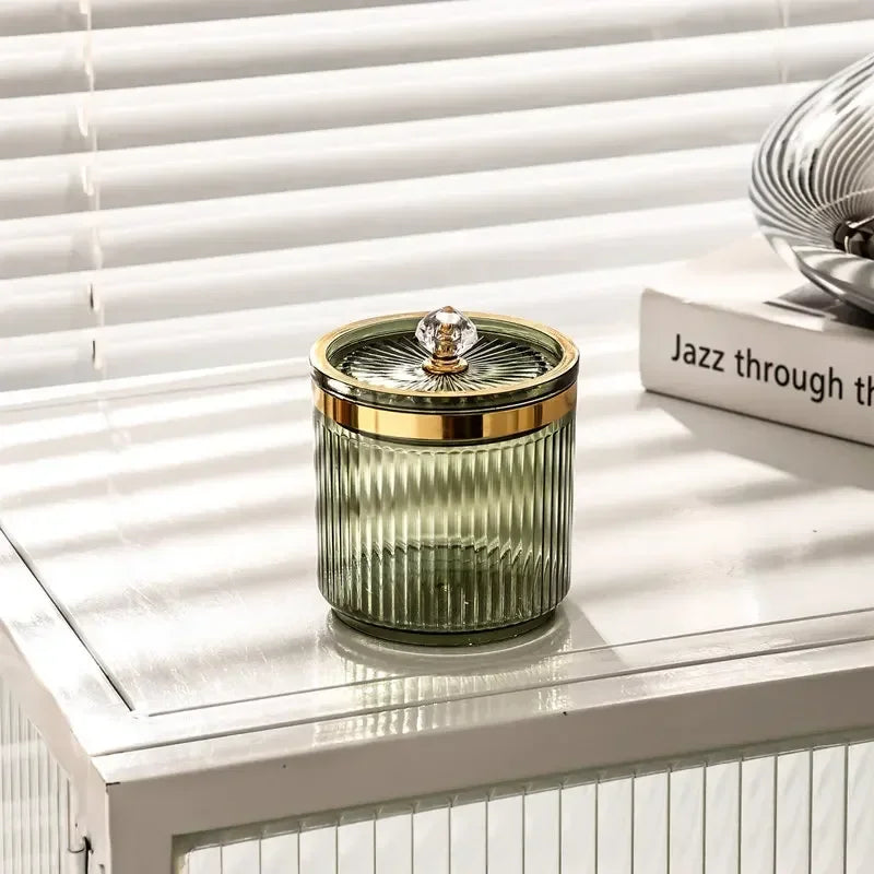 Multifunctional Cosmetic Organizer Dustproof Makeup Cotton Swab Ball Pad Holder Makeup Tool Storage Box Container for Desktop