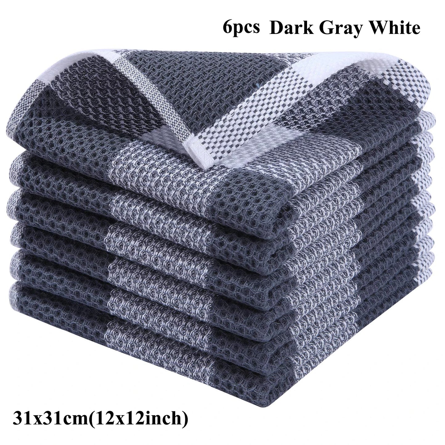 Olanly 100% Cotton Dishcloth For Kitchen Towel Home Ultra Soft Absorbent Dish Cloth Reusable Clean Tool Microfiber Kitchen Towel