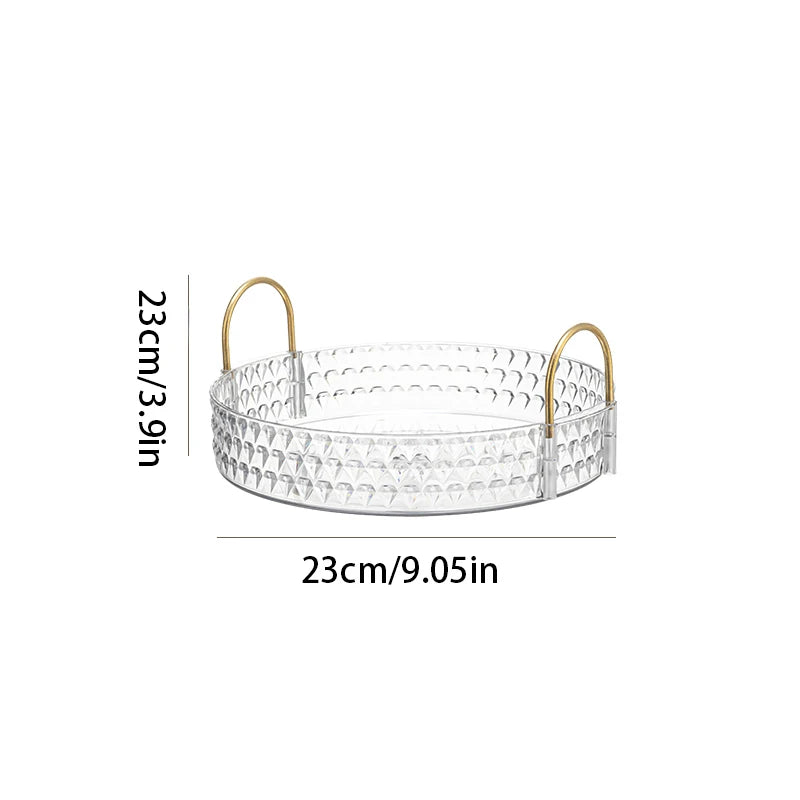 360° Rotating Cosmetic Organizer 3 Tier Transparent Diamond Pattern Cosmetic Rack Bathroom Cosmetic Vanity Organizer Countertop