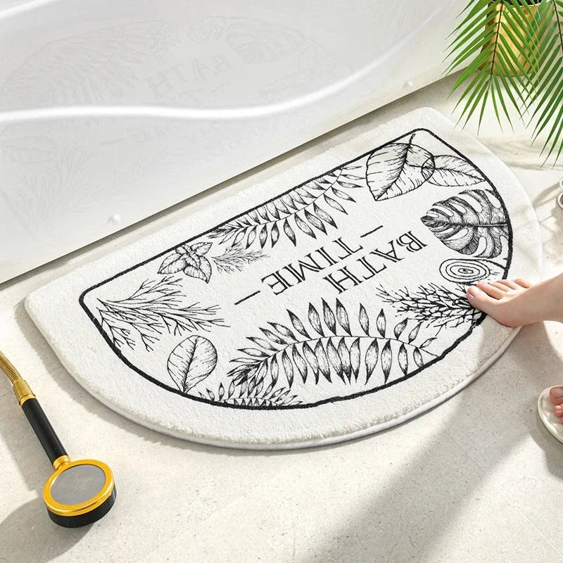 1PC Bathroom Mat Semicircle Floor Rugs Entrance Door Mats Non-slip Mats Cartoon Rug Dustproof Absorbent Carpet Bath Tub Carpets