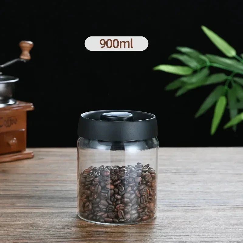 Transparent Glass Coffee Storage