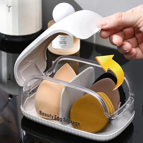 Makeup Sponge Case Portable Dustproof Cosmetic Egg Storage Box Multifunctional Beauty Tools Storage Box Make Up Blender Case