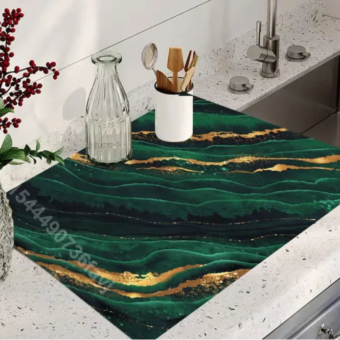 Absorbent Tableware Dish Drying Mat Kitchen