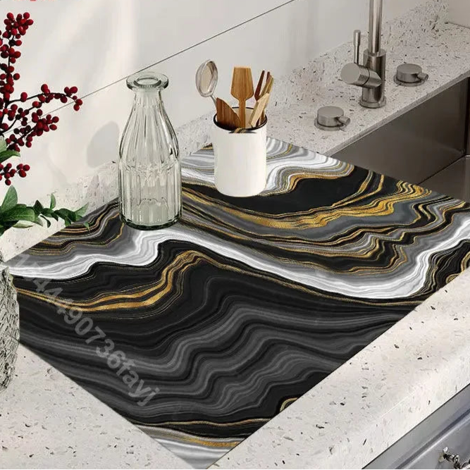 Absorbent Tableware Dish Drying Mat Kitchen