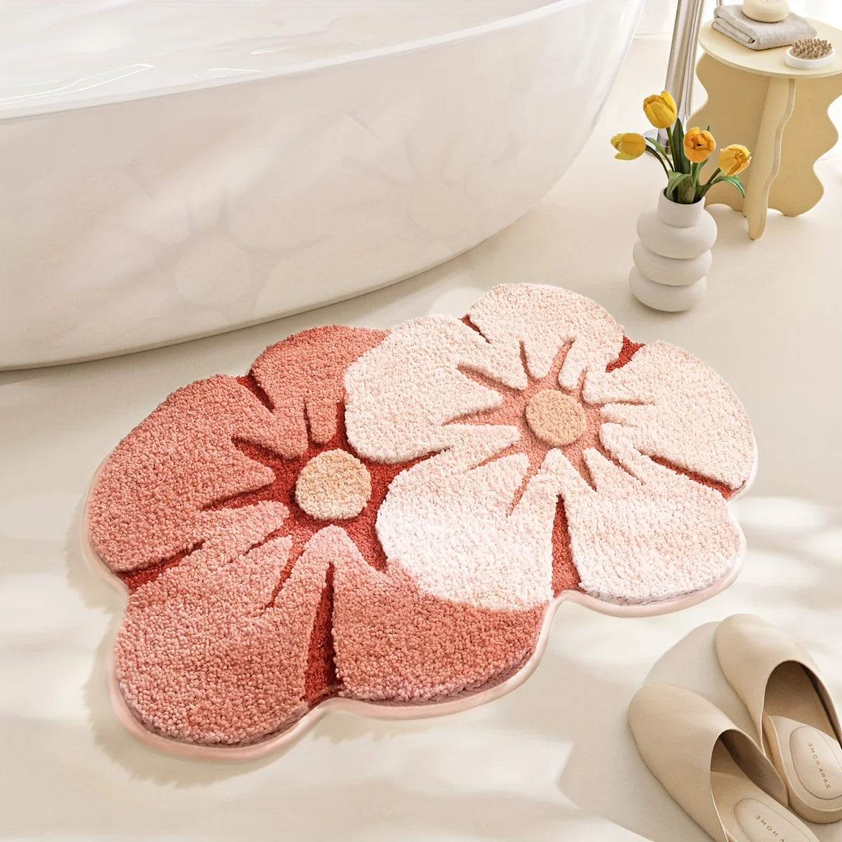 Bathroom Floor Mat Two Color Flower