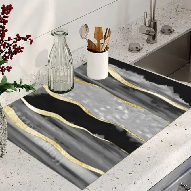 Absorbent Tableware Dish Drying Mat Kitchen