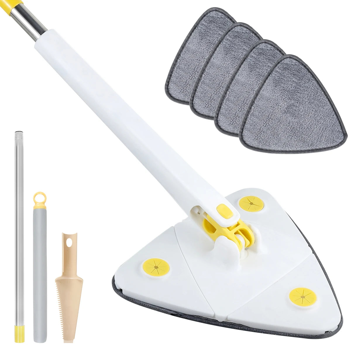Telescopic Triangle Mop 360° Rotatable Spin Cleaning Mop Adjustable Squeeze Wet and Dry Ceiling Cleaning Home Window Floor Tools