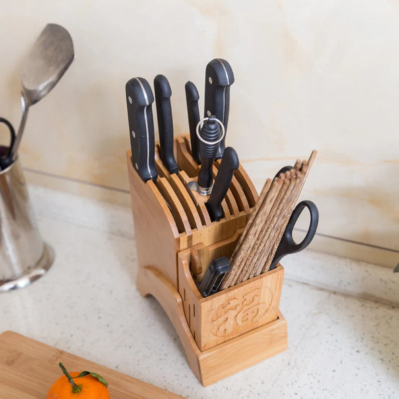 Bamboo Wood Knife Holder
