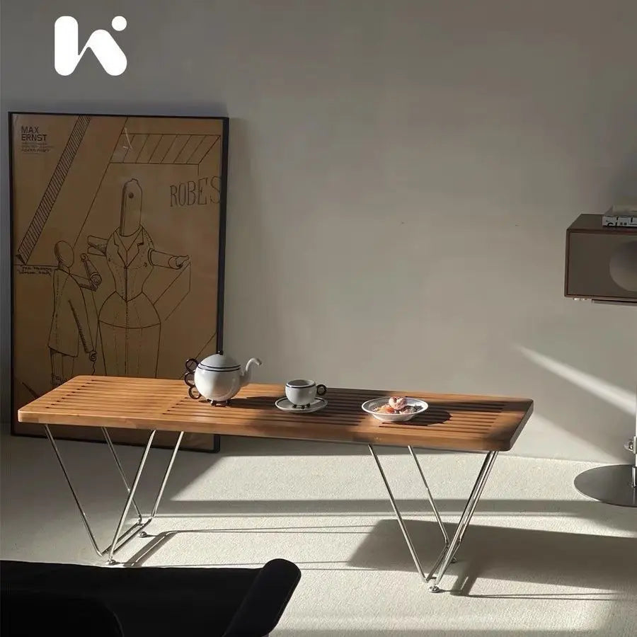 Scandinavian Solid Wood Bench Vintage