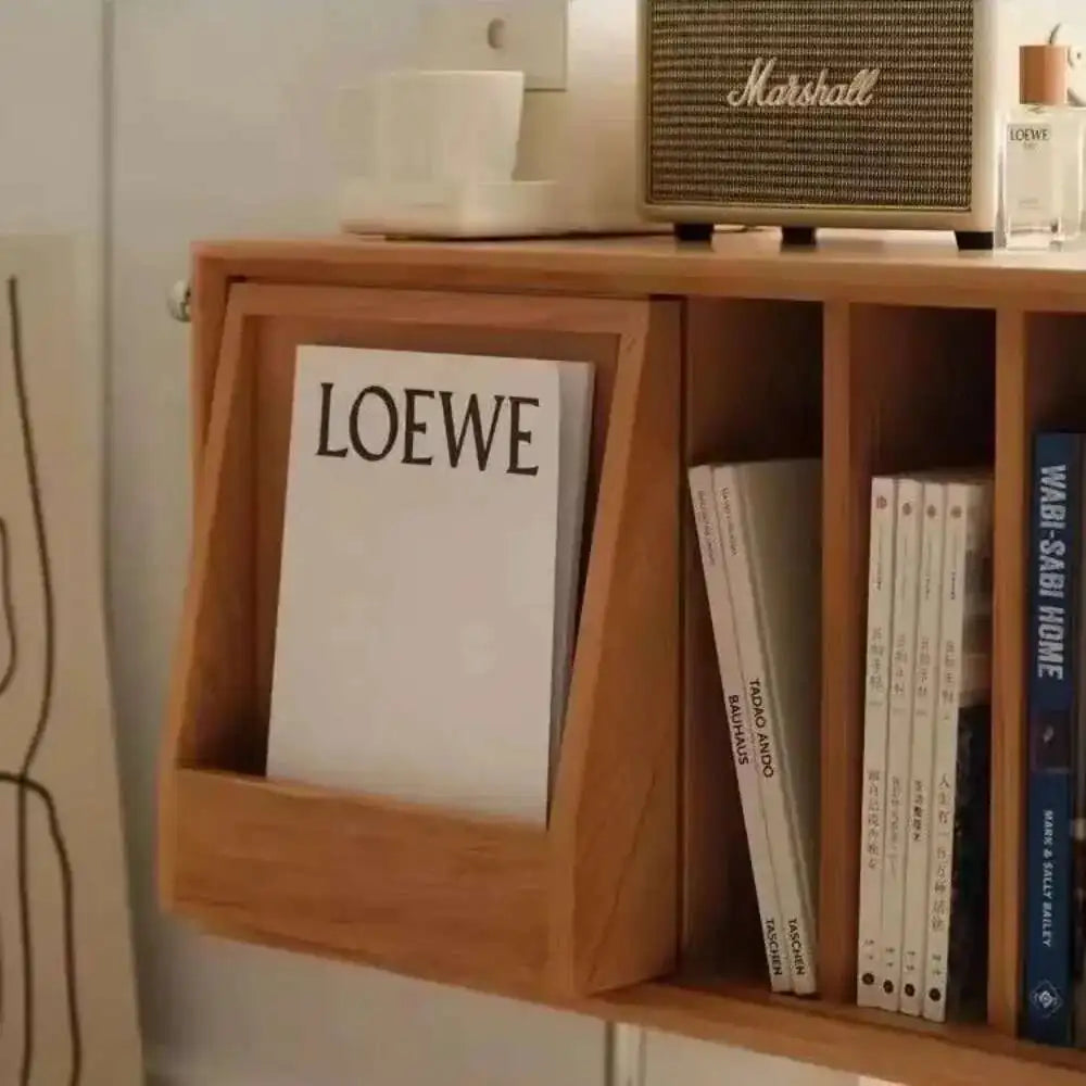 Nordic Solid Wood Bookcase Living Room