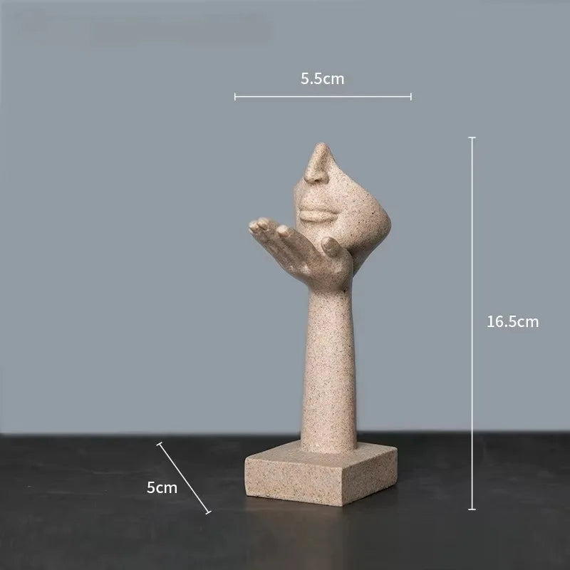 Resin Abstract Mask Statues