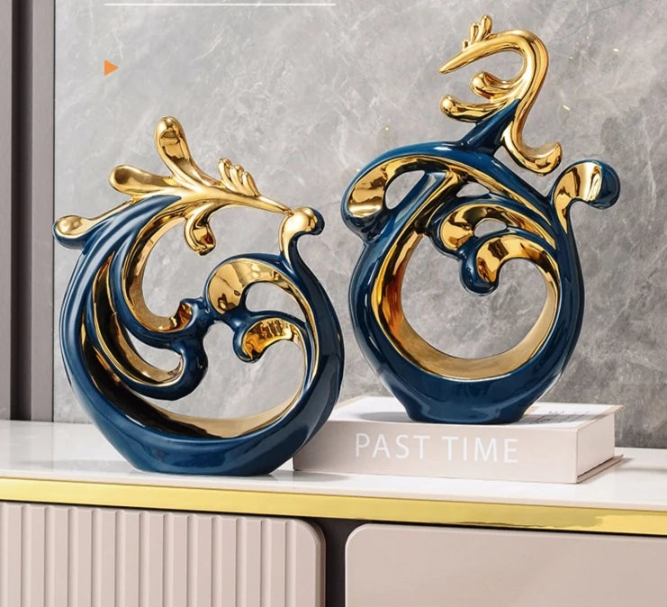 Abstract Phoenix Ceramic Sculpture
