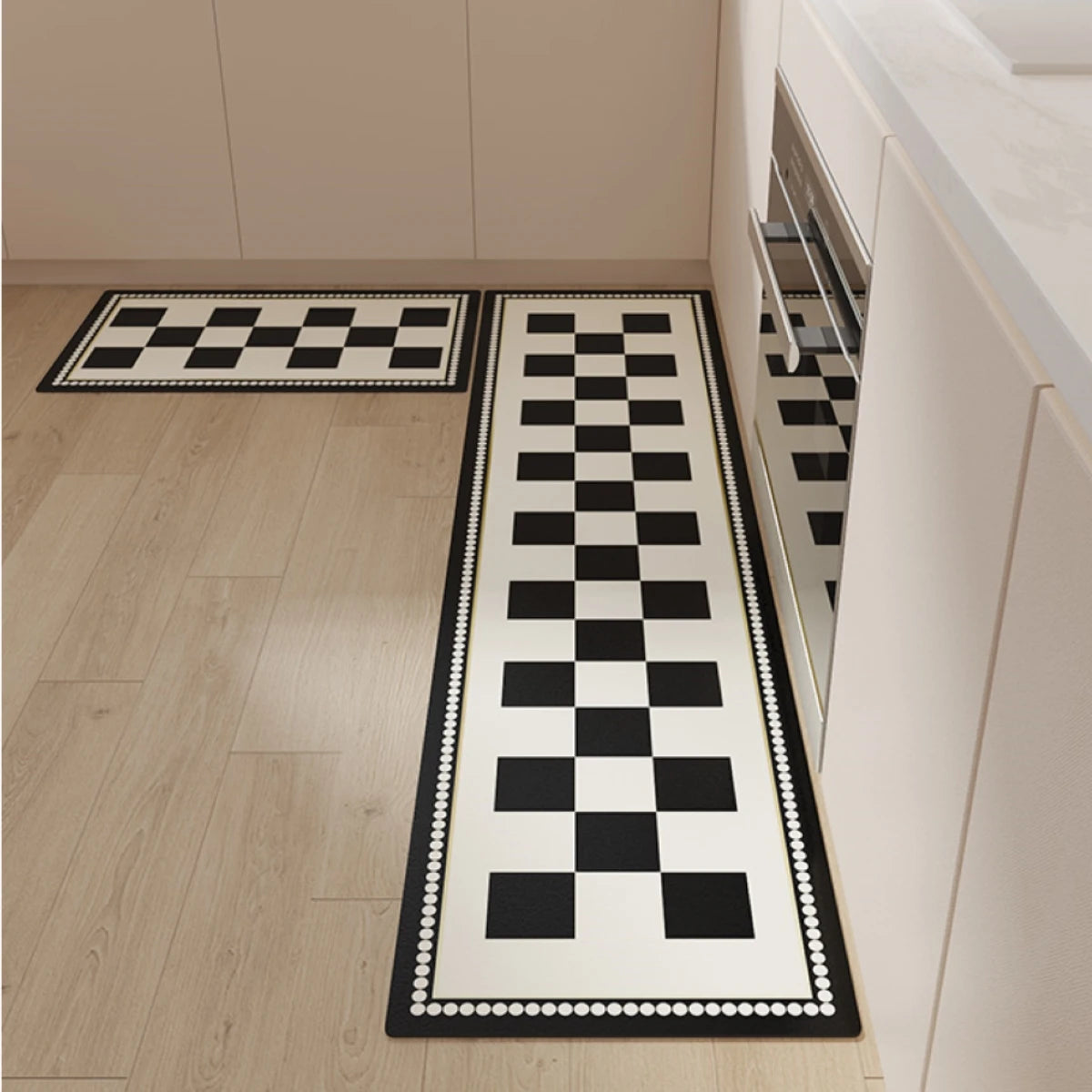 Flower Pvc Leather Waterproof Rugs Non-slip Long Rug Carpet for Kitchen Floor Mat Oil-proof Foot Mats