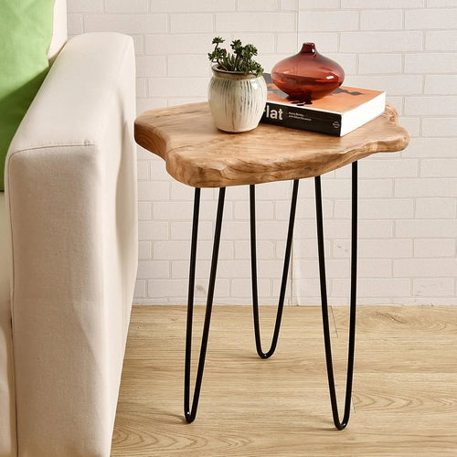 Natural Edge End Table, Wood Side Table, Nightstand, Plant Stand ,Unique desktop for Living Room, Bedroom, Farmhouse Decor