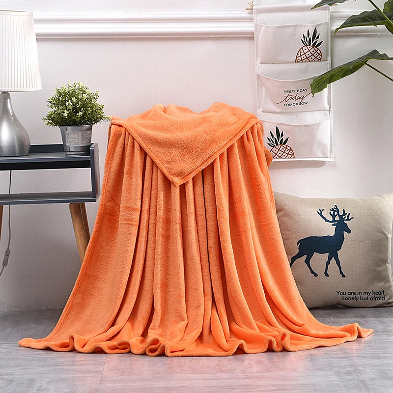 Soft Warm Blankets For Beds Winter Mink Throw Solid Sofa Cover Bedspread Winter Plaid Blankets  Winter Sheet Bedspread