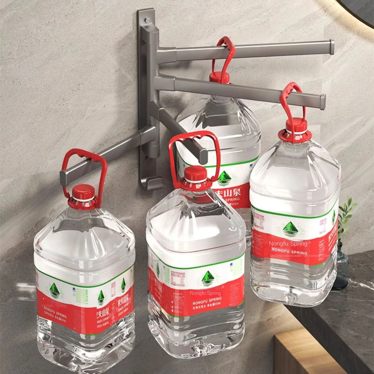 Bathroom Towel Rack Rotatable Towel Holder Space Aluminum 1/2/3/4/5-Bar Towel Hanger Kitchen Shelf Paper Hanging Wall Mounted