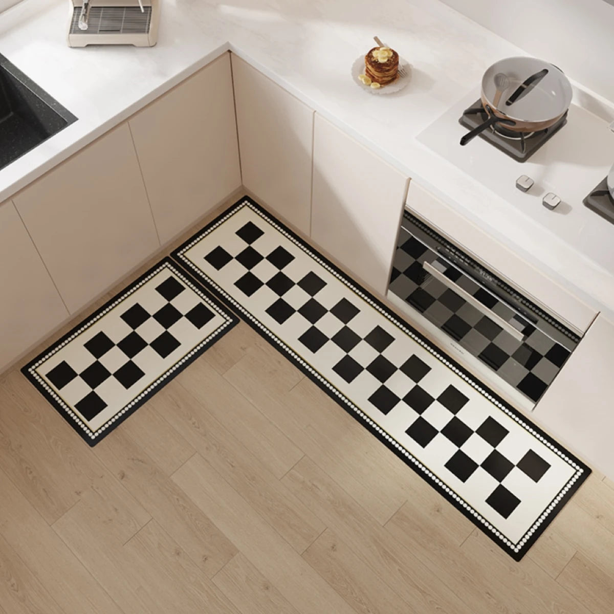 Flower Pvc Leather Waterproof Rugs Non-slip Long Rug Carpet for Kitchen Floor Mat Oil-proof Foot Mats