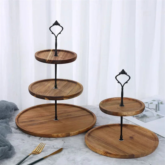 Wooden Decorative Cake, Fruits and Snacks