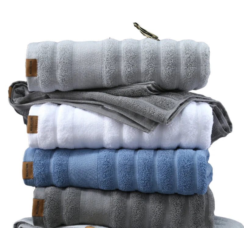 100% Cotton Shower Towels Bath Towel for Adults High Absorbent Home Hotel Pure Thick Towels Bathroom Bath Towel White