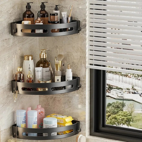 No Drill 1/3 PCS Bathroom Shelf, Storage Organizer Shower Caddy, Strong Adhesive Wall Corner Organizer for Shampoo Towel Storage