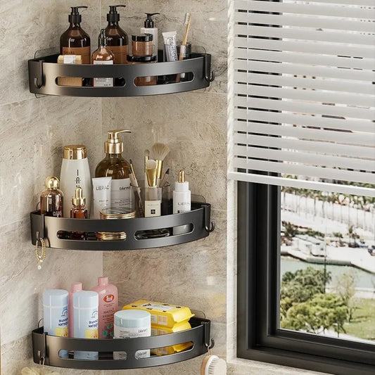 No Drill 1/3 PCS Bathroom Shelf, Storage Organizer Shower Caddy, Strong Adhesive Wall Corner Organizer for Shampoo Towel Storage
