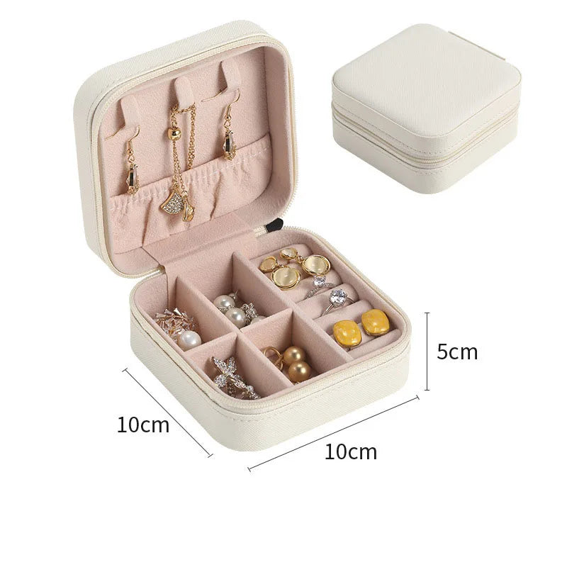 Simple ins macaroon jewelry box travel travel studs necklace ring jewelry box, portable