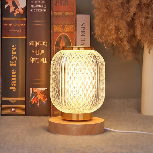 Crystal LED Table Lamp Stepless Dimming USB Charging Touch Switch Remote Control Bedside Light Living Room Decoration Desk Lamp