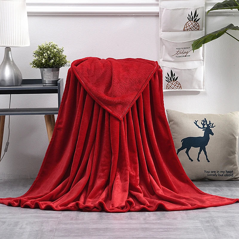Soft Warm Blankets For Beds Winter Mink Throw Solid Sofa Cover Bedspread Winter Plaid Blankets  Winter Sheet Bedspread