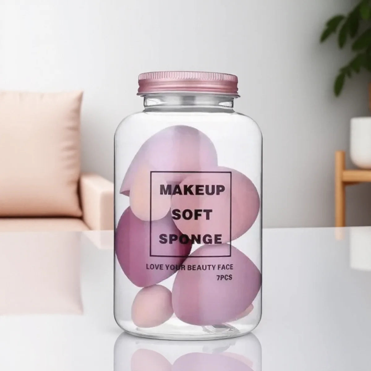 KISMIS 7Pcs/Set Soft Wet and Dry Use Makeup Sponge Set Cosmetic Puff Makeup Sponge Foundation Powder Sponge Beauty Tool