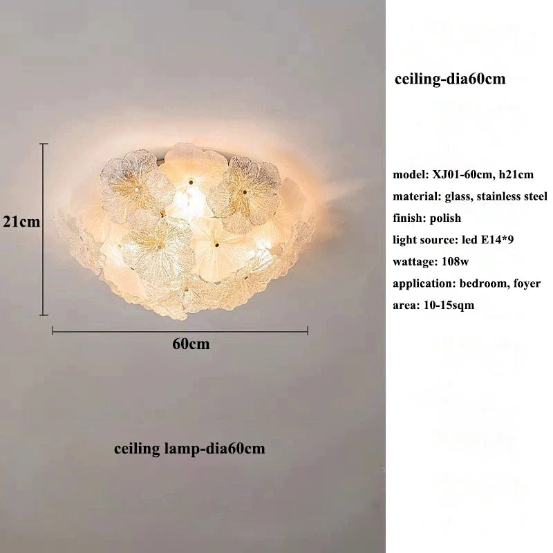 Modern Lustre Glass Flower Led