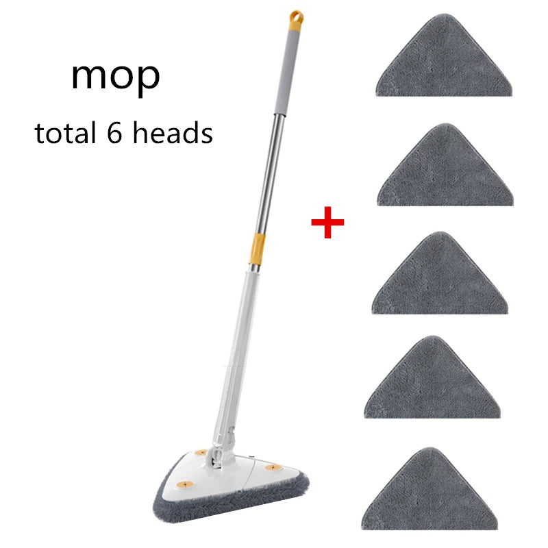 2024 Self-wringing Triangle Extended Mop X Type Microfiber Floor Squeeze Free Hand Washing Lazy Tool Rotate Household Cleaning