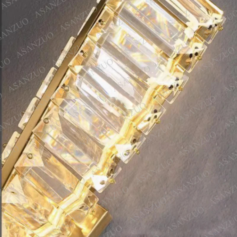 Nordic Long bar crystal wall lamps luxury