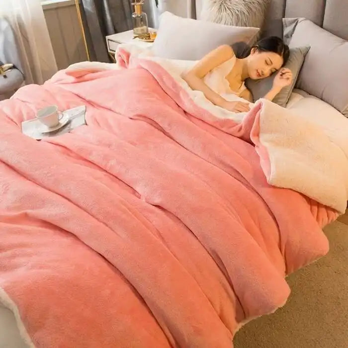 Double Sided Wool Throw Blanket